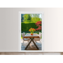 Porte Fenêtre PVC 1 Vantail VEKA Tirant Droit Blanc, Gris, Beige ou Chêne Doré Ouvrant à la Française Sur Mesure
