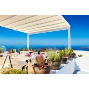Pergola Toile Rétractable Grande S-Luxe Adossée 2 Poteaux
