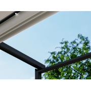 Pergola Toile Rétractable Grande S-Luxe Sauleda® Adossée + Eclairage Led 