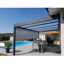Structure Seule Pergola Aluminium V3 Adossée (Armature Sans Plaque) Sur Mesure