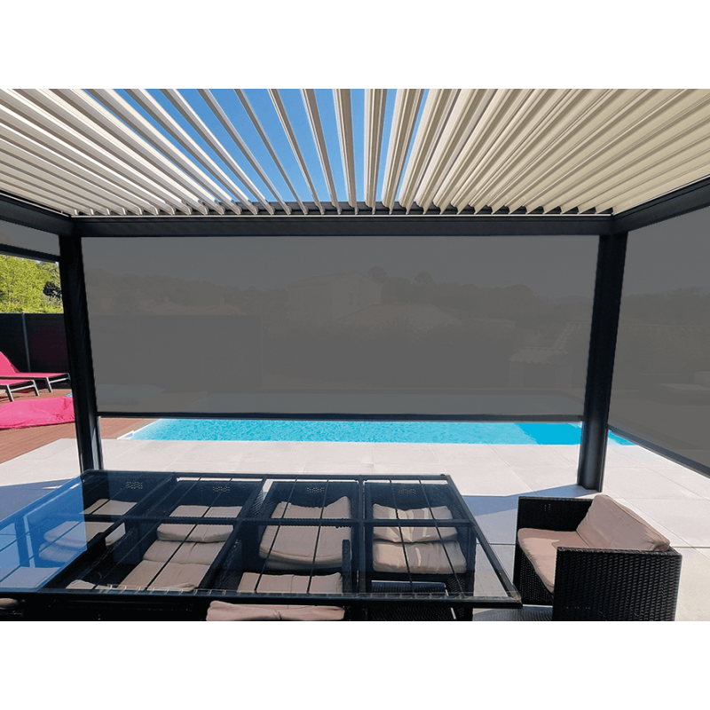 Store ZIP Coffre 105 Micro-Perforé sur Pergola Bioclimatique Sur Mesure