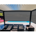 Store Screen ZIP Manuel Coffre 105 Micro-Perforé PVC Dickson Vertical Extérieur pour Pergola & Véranda Sur Mesure