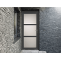 Porte d'Entrée Aluminium Baliste Vitrage Intégral & 2 Traverses Horizontales Sur Mesure