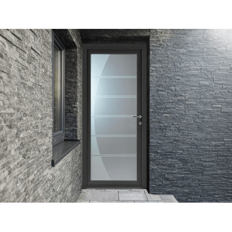 Porte d'Entrée Aluminium Mila Vitrage Intégral Décors Sur Mesure