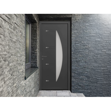 Porte d'Entrée Aluminium Orphie Demi-Lune Sur Mesure