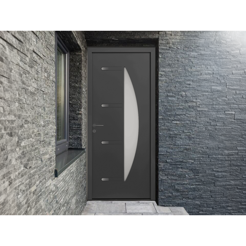 Porte d'Entrée Aluminium Orphie Demi-Lune Sur Mesure