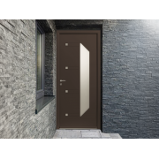 Porte d'Entrée Aluminium Girelle Vitrage Vertical Triangulaire Sur Mesure