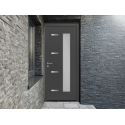 Porte d'Entrée Aluminium 80 Dormelle Design Vitrage Rectangle Sur Mesure