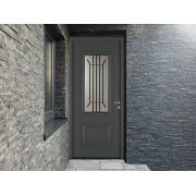 Porte d'Entrée Aluminium 80 Zina Vitrage Décors Barreaux Sur Mesure