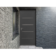 Porte d'Entrée Aluminium 80 Enora Design Pleine & Décor Alu Brossé Sur Mesure