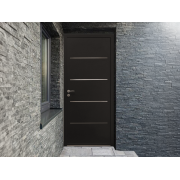 Porte d'Entrée Aluminium 80 Enora Design Pleine & Décor Alu Brossé Sur Mesure
