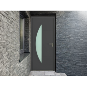 Porte d'Entrée Aluminium Hobby Vitrage Demi-Lune Sur Mesure