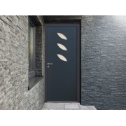 Porte d'Entrée Aluminium Sprat 3 Vitres Ovales Sur Mesure