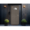 Porte d'Entrée Acier Méridiane Vitrage Demi-Lune Sur Mesure