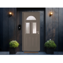 Porte d'Entrée Acier Aurora Vitrage Demi-Lune + Rectangle Sur Mesure