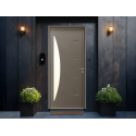 Porte d'Entrée Acier Tahiti Vitrage Demi-Lune Sur Mesure