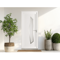 Porte d'Entrée PVC Orpin Vitrage Sablé Dépoli Arrondi Blanc Sur Mesure