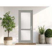 Porte d'Entrée PVC Bardane 3 Vitrage Intégral + 1 Traverse