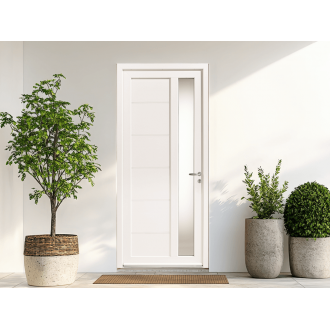 Porte d'entrée pvc Galium Vitrage Rectangle Sablé Dépoli