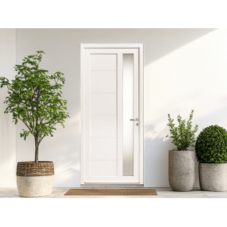 Porte d'entrée pvc Galium Vitrage Rectangle Sablé Dépoli