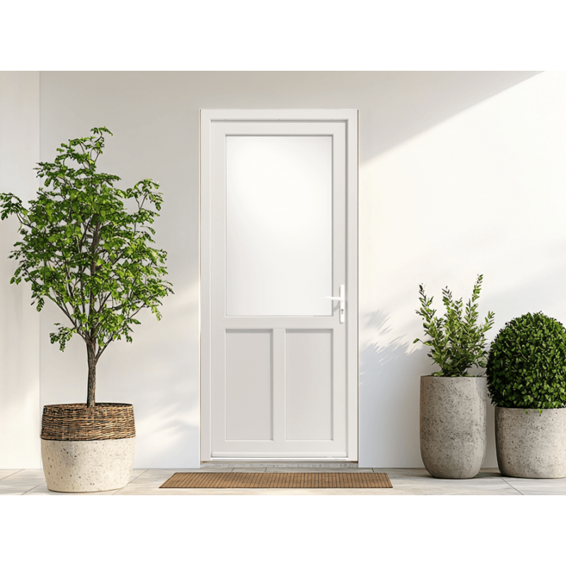 Porte d'entrée pvc Caparis 1 semi-vitrée