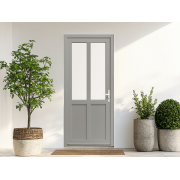 Porte d'entrée pvc Caparis SV1 semi-vitrée + 1 traverse