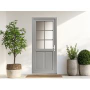 Porte d'entrée PVC Silène 2 semi-vitrée 6 carreaux