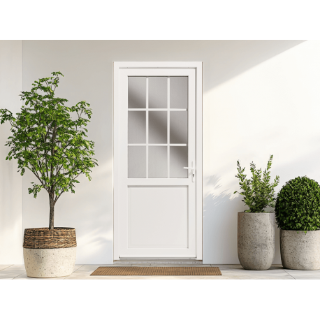 Porte d'entrée PVC Silène 9 semi-vitrée 9 carreaux