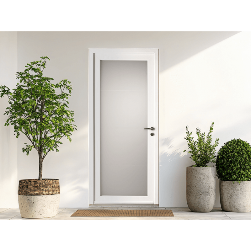 Porte d'Entrée pvc Malaga vitrage intégral sablé dépoli