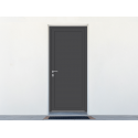 Porte de Service Aluminium 1 Vantail PROFILS SYSTÈMES Ouvrant Visible Panneau Sandwich Plein Intégral Sur Mesure