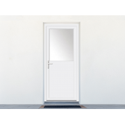 Porte de service PVC 1 vantail avec vitrage 1/2