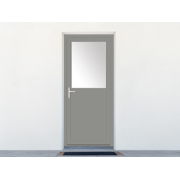 Porte de service PVC 1 vantail avec vitrage 1/2