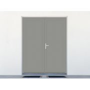Porte de service PVC 2 vantaux panneau plein