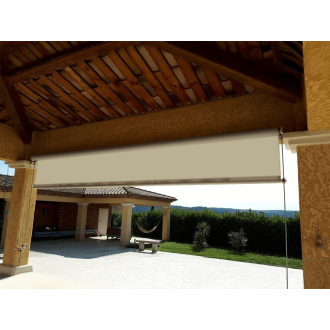 Store à Guide électrique toile pvc précontraint pour pergola