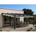 Pergola Toile UO Plus Rétractable 06 TP4 Acrylique Velum Manuelle Adossée en Aluminium Sur Mesure