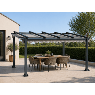 Pergola toile rétractable manuelle 6x6