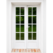Porte-Fenêtre PVC 2 Vantaux 2.1 x 1.2 m avec 8 Carreaux