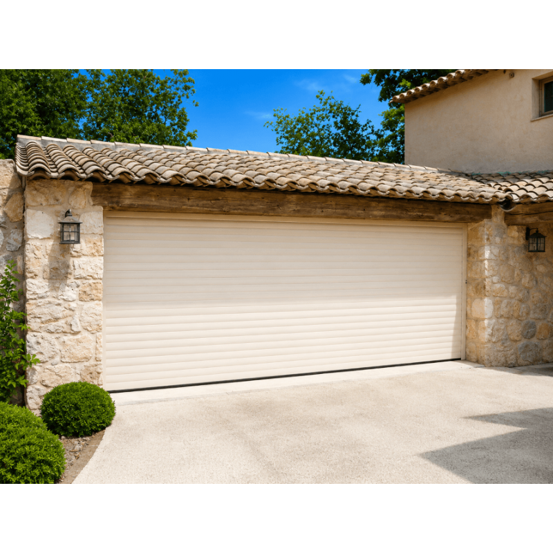 Porte de garage enroulable 4x2 beige