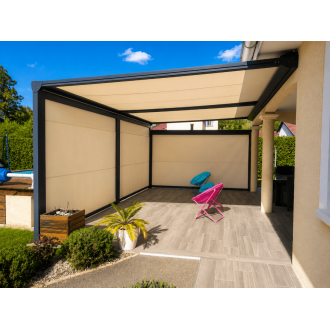 Store Screen Coffre 105 Toile UO Plus Acrylique Vertical Extérieur Motorisé pour Pergola & Véranda Sur Mesure