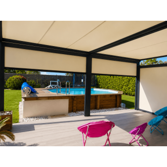 Rideau motorisé pour pergola