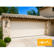 Porte de garage enroulable SOMFY 4x2 beige