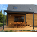 Pergola Solaire Toile UO Coulissante & Enroulable Acrylique AUTOPORTÉE Motorisation Autonome Télécommande Sur Mesure