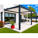 Pergola Bioclimatique Aluminium S3 Adossée Lames Orientables Parallèles Électrique (Motorisation Vérin) Sur Mesure