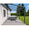 Structure Seule Pergola Aluminium Pente CL Adossée (Armature Sans Plaque) Sur Mesure