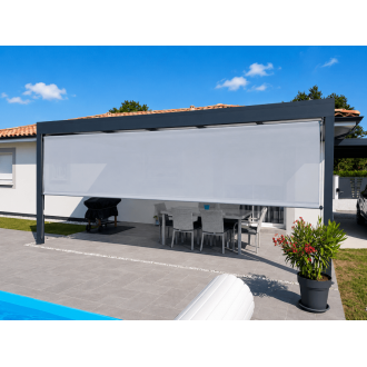 Store à Guide motorisé pour pergola micro-perforé SWK M654 Grey