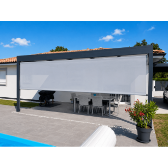 Store à Guide manuel pour pergola micro-perforé SWK M654 Grey