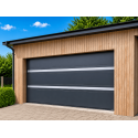 Porte de Garage Sectionnelle Hublot Visio Panoramique Manuelle Panneaux 40 mm Ressort Torsion RT200 Sur Mesure