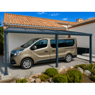 Carport Aluminium Toit Panneaux Sandwich Isolant 32mm CL Adossé Abri Voiture & Camping Car Sur Mesure