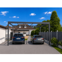 Structure Seule Carport Aluminium Toit Plat H3 Auto-portée (Armature Sans Plaque) Sur Mesure