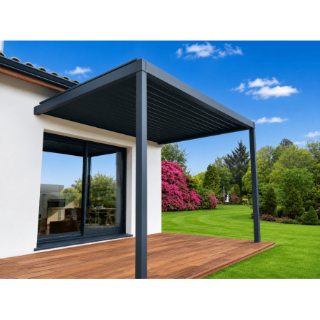 Pergola bioclimatique manuelle L1 4x4 adossée